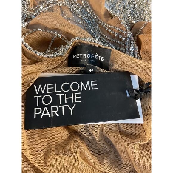 Retrofete “Irina” Silver and Nude Backless Dress - Picture 5 of 5